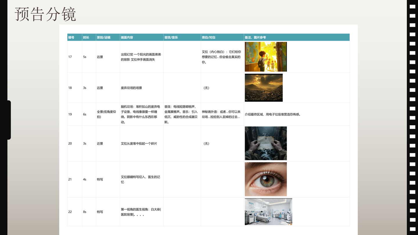 脚本与分镜画面三