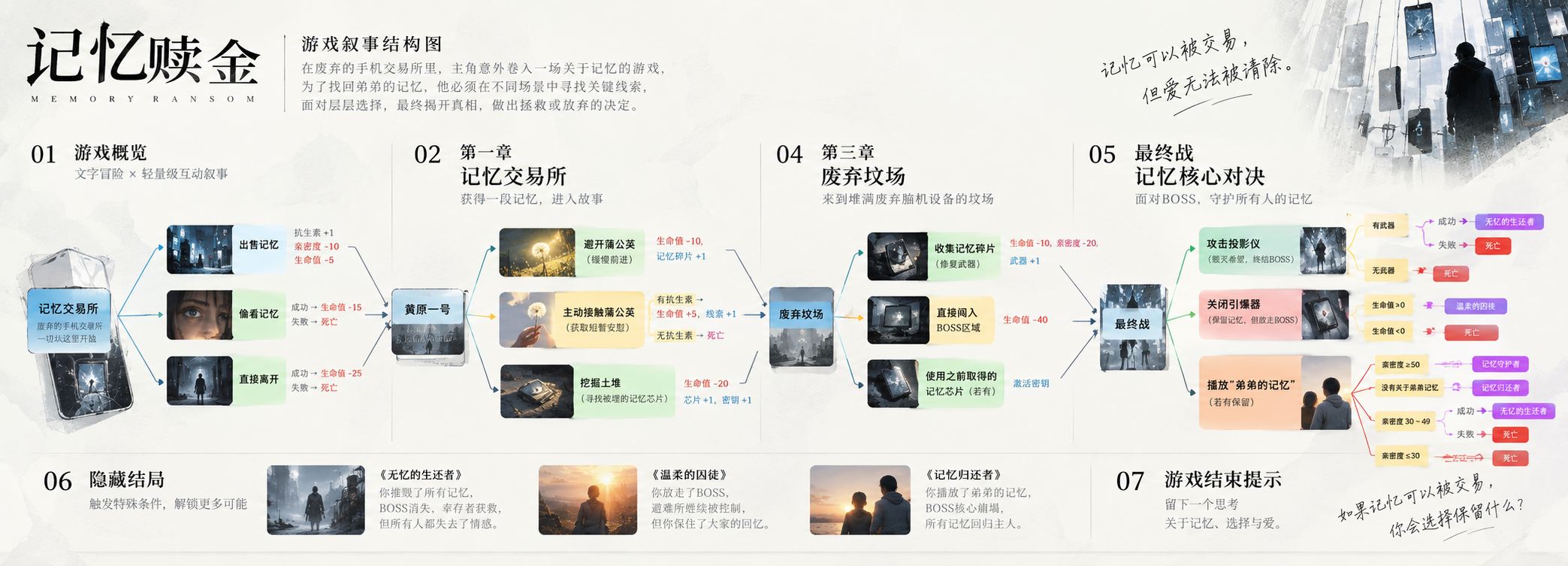 《记忆赎金》游戏叙事结构图完整原板