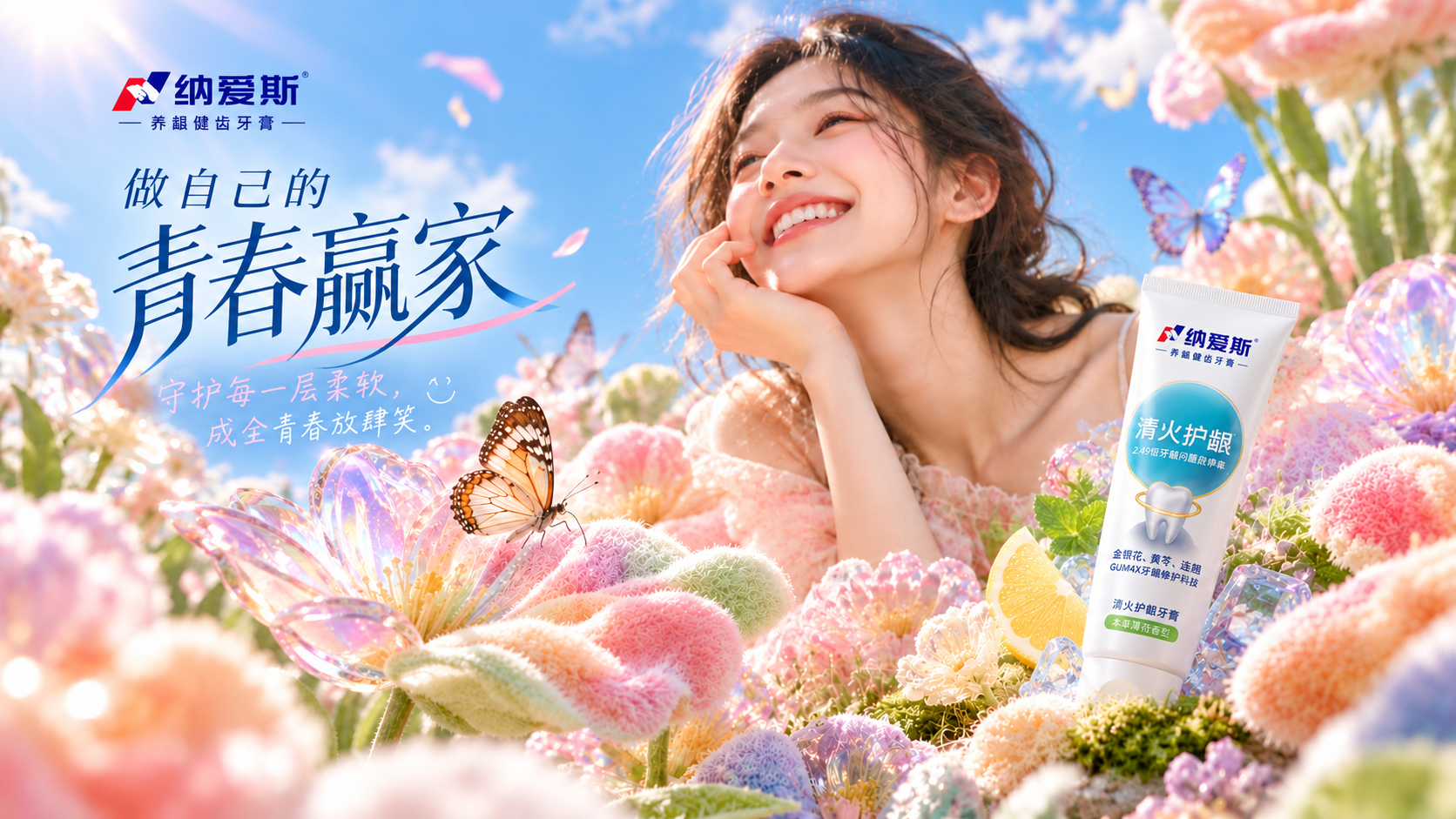 纳爱斯做自己的青春龈家品牌主视觉