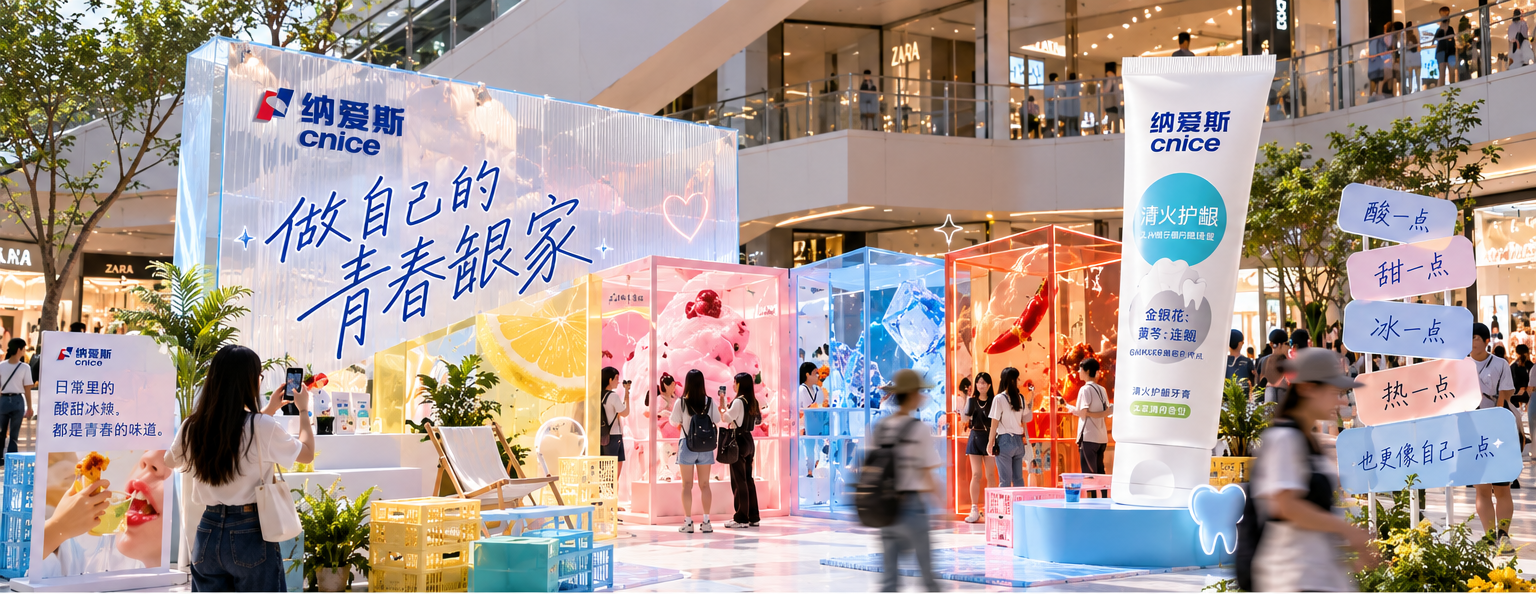 纳爱斯青春龈家线下体验空间全景